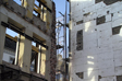 Denkmalgeschützte Fassade während der Bauphase